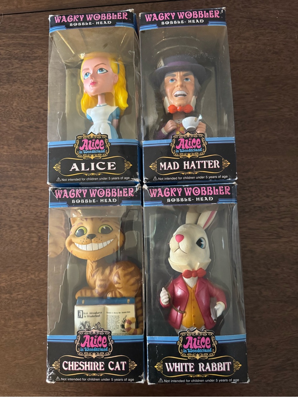 Alice in Wonderland bobble heads set